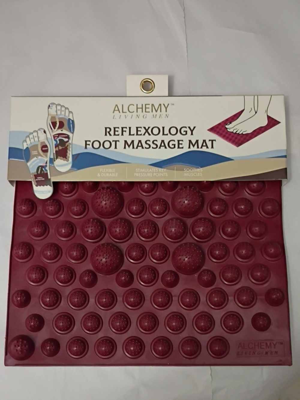 Alchemy Reflexology Foot Massage Mat - Burgundy NWT